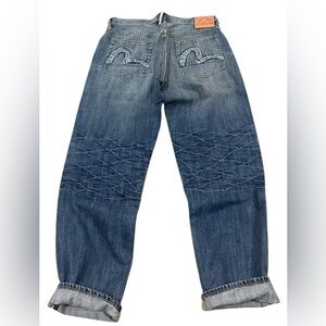 Vtg  heritage Evisu soft seldvage Denim with embroidery logo‎